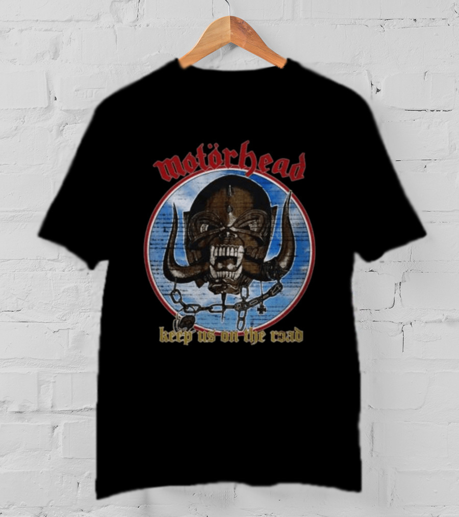 Motörhead Keep Us On The Road Skull Chain Iconic Rock Motif T-Shirt