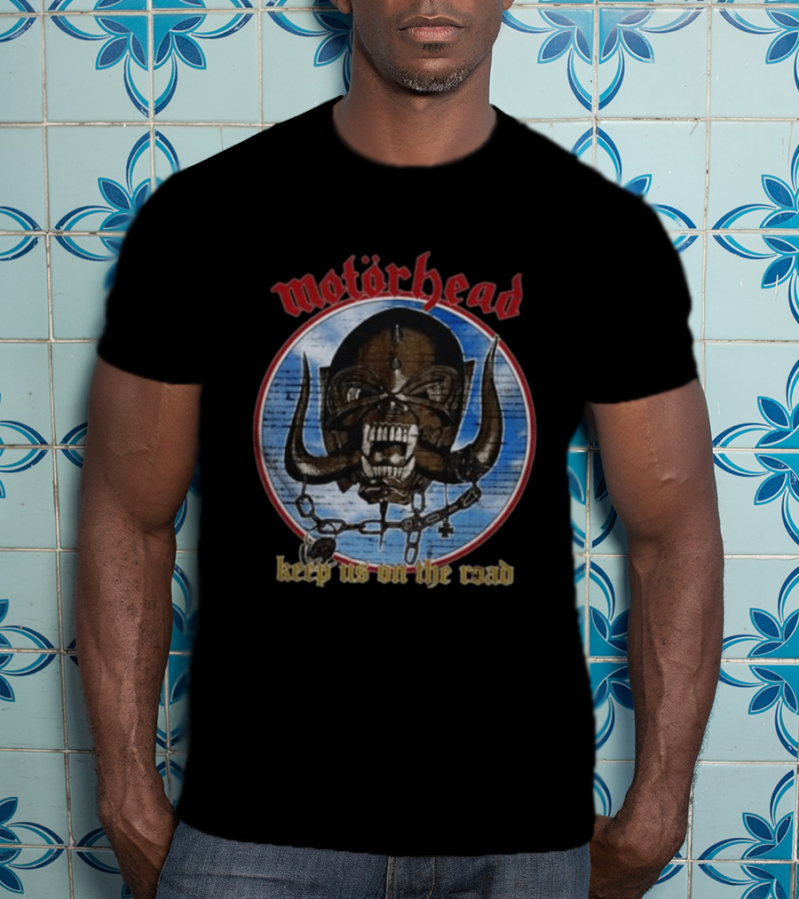 Motörhead Keep Us On The Road Skull Chain Iconic Rock Motif T-Shirt