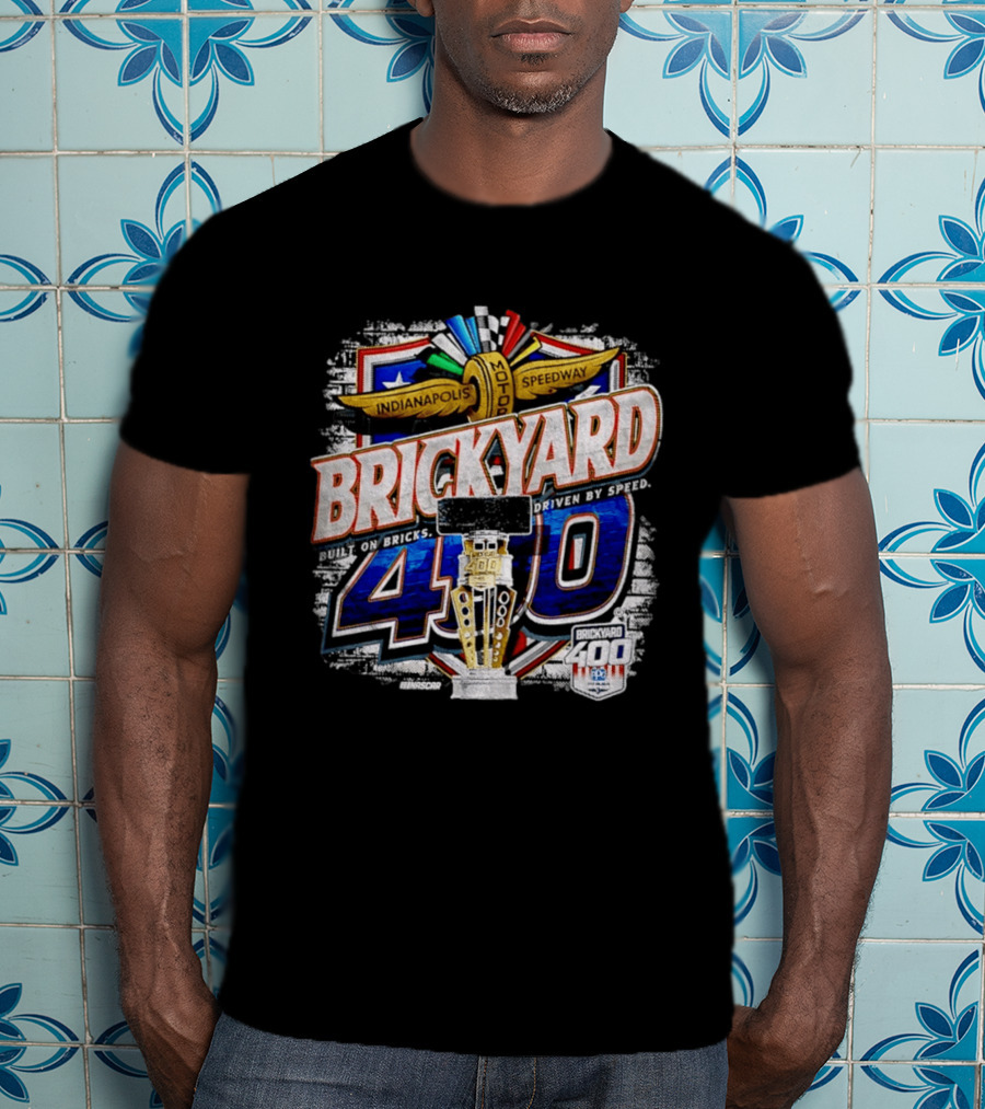 NASCAR Brickyard 400 Indianapolis Motor Speedway Built On Bricks Driven By Speed T-Shirt