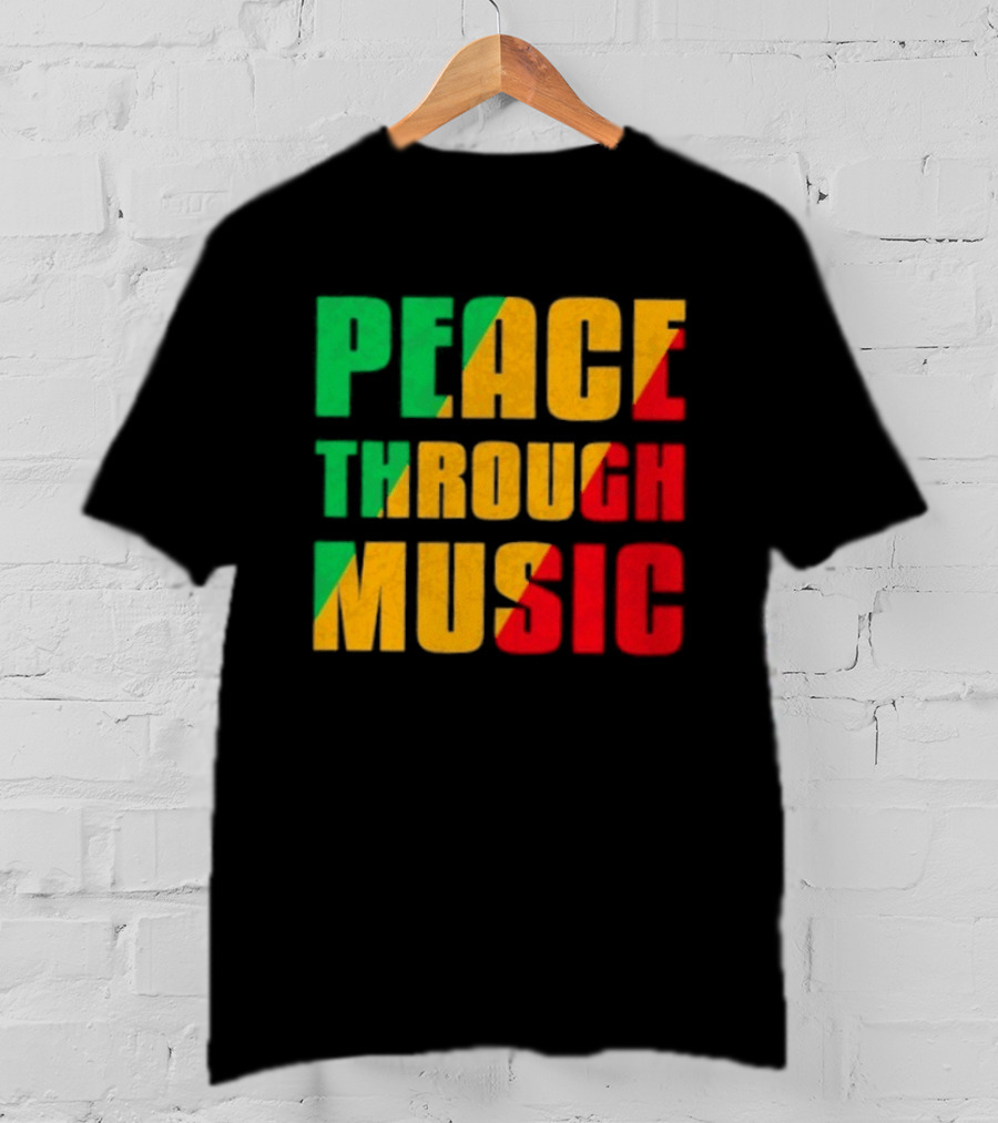 Peace Through Music Reggae Rasta Jamaica T-Shirt