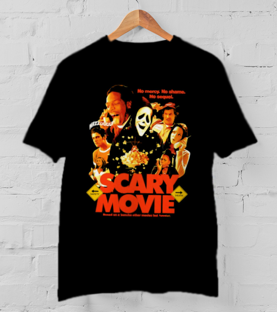 Scary Movie No Mercy No Shame No Sequel Spoof Characters Popcorn Scene T-Shirt