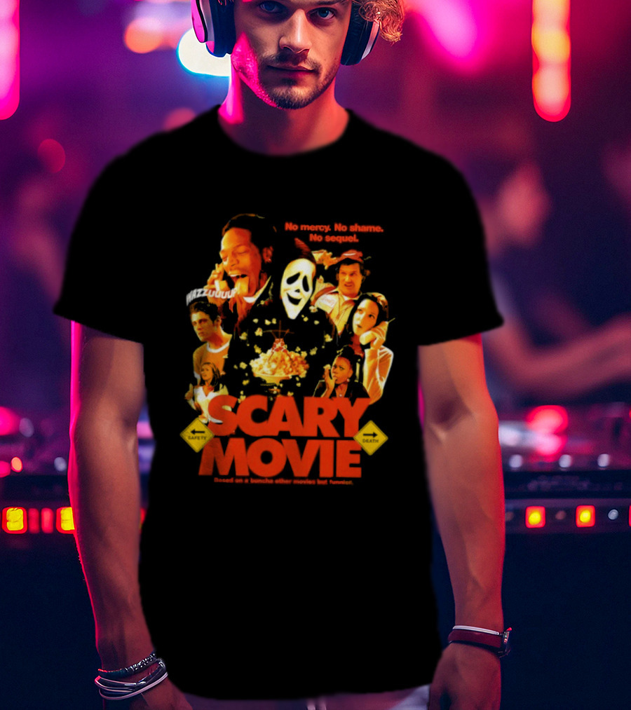 Scary Movie No Mercy No Shame No Sequel Spoof Characters Popcorn Scene T-Shirt