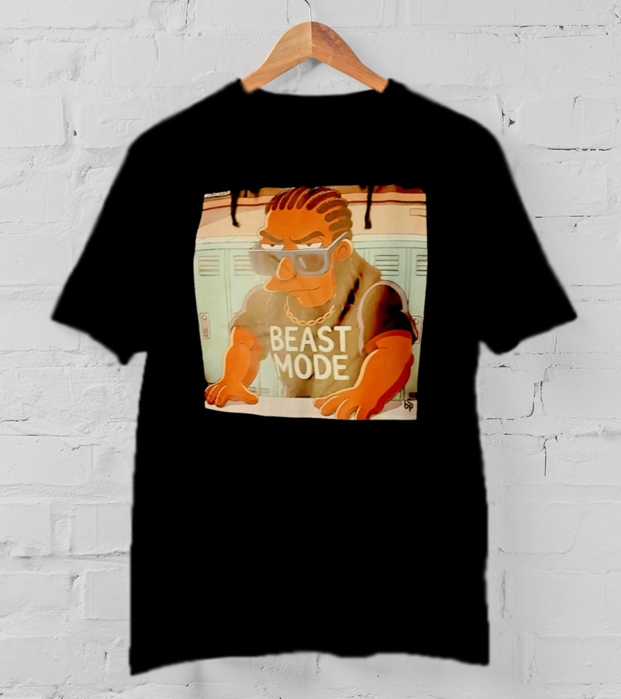 Simpson X Big Chrizzle Beast Mode Character In Sunglasses Locker Room Scene T-Shirt