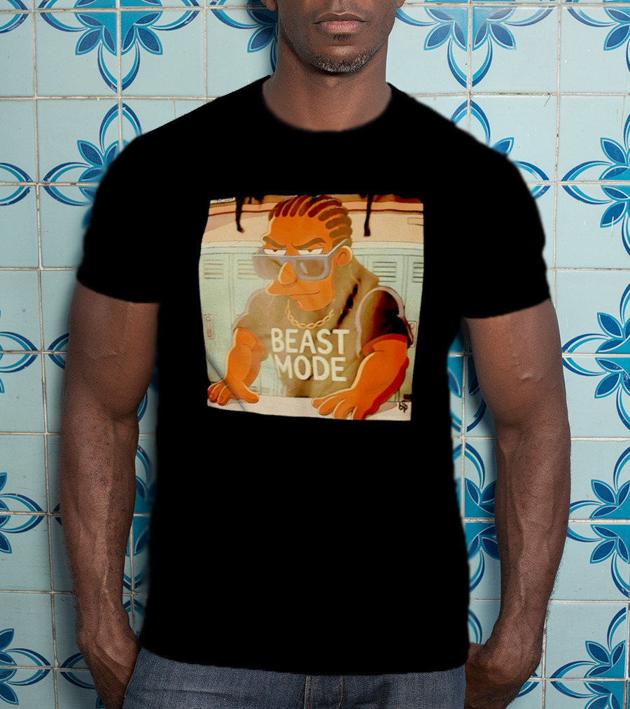 Simpson X Big Chrizzle Beast Mode Character In Sunglasses Locker Room Scene T-Shirt