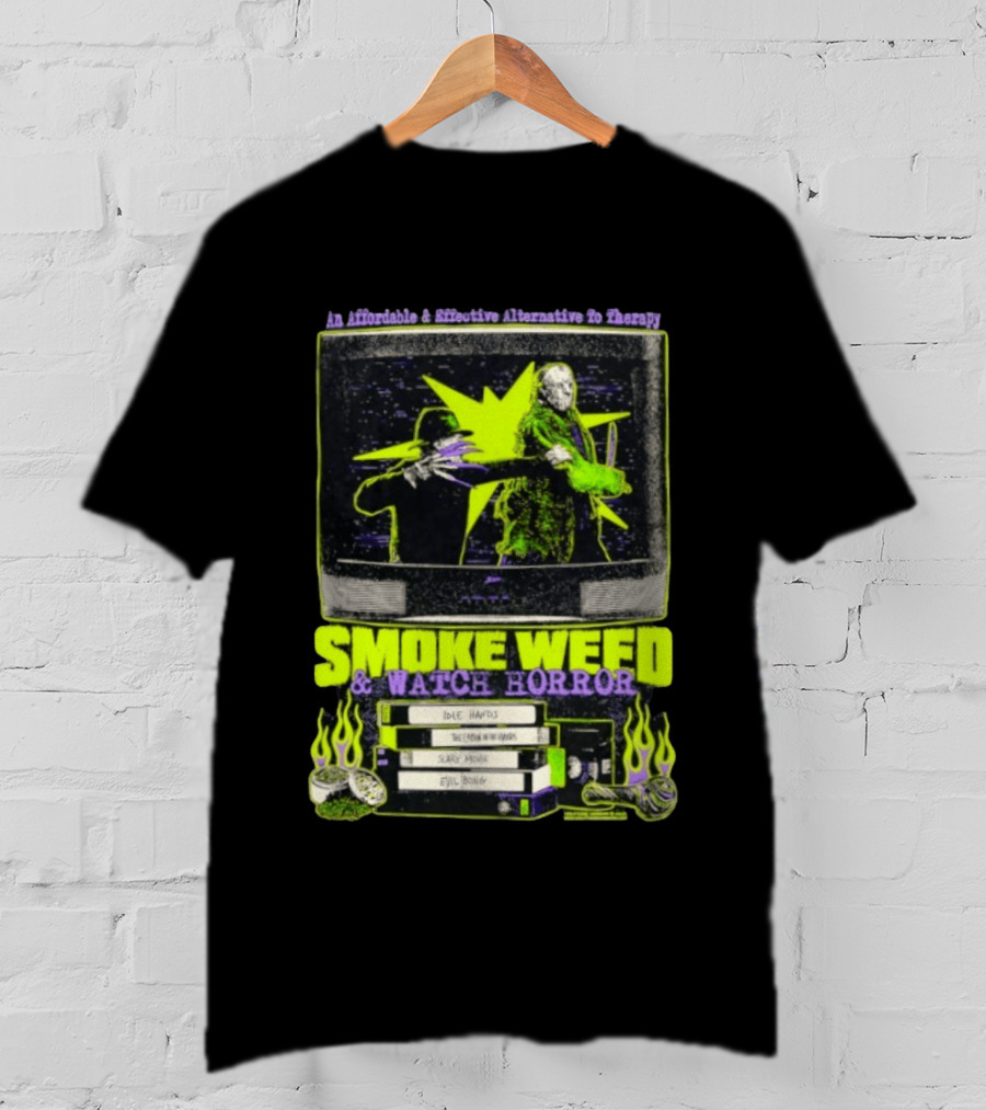 Affordable Effective Alternative Freddy Krueger Jason Voorhees Smoke Weed Horror T-Shirt