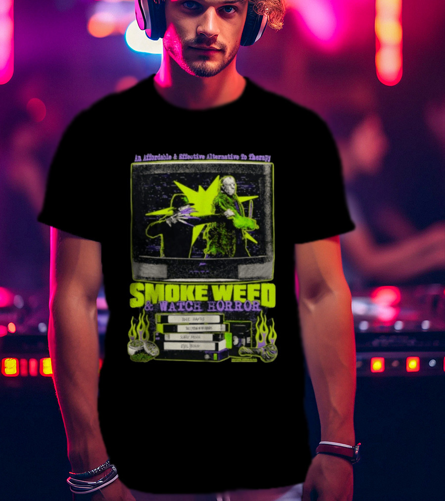 Affordable Effective Alternative Freddy Krueger Jason Voorhees Smoke Weed Horror T-Shirt