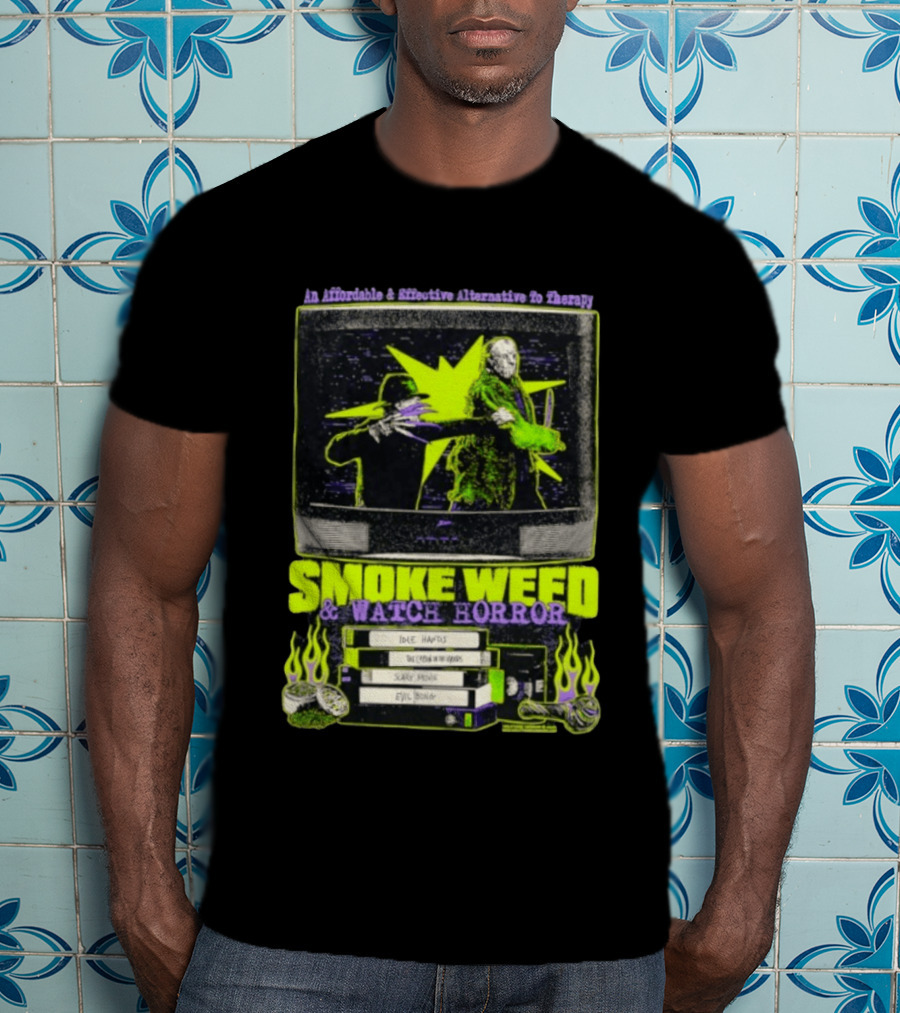 Affordable Effective Alternative Freddy Krueger Jason Voorhees Smoke Weed Horror T-Shirt