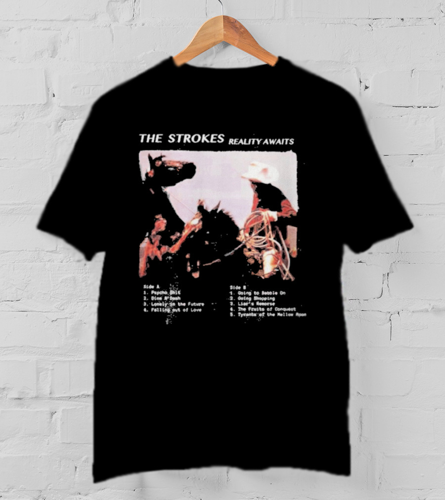 The Strokes Reality Awaits Tracklist Cowboy Imagery Future Nostalgia Space Cowboys T-Shirt