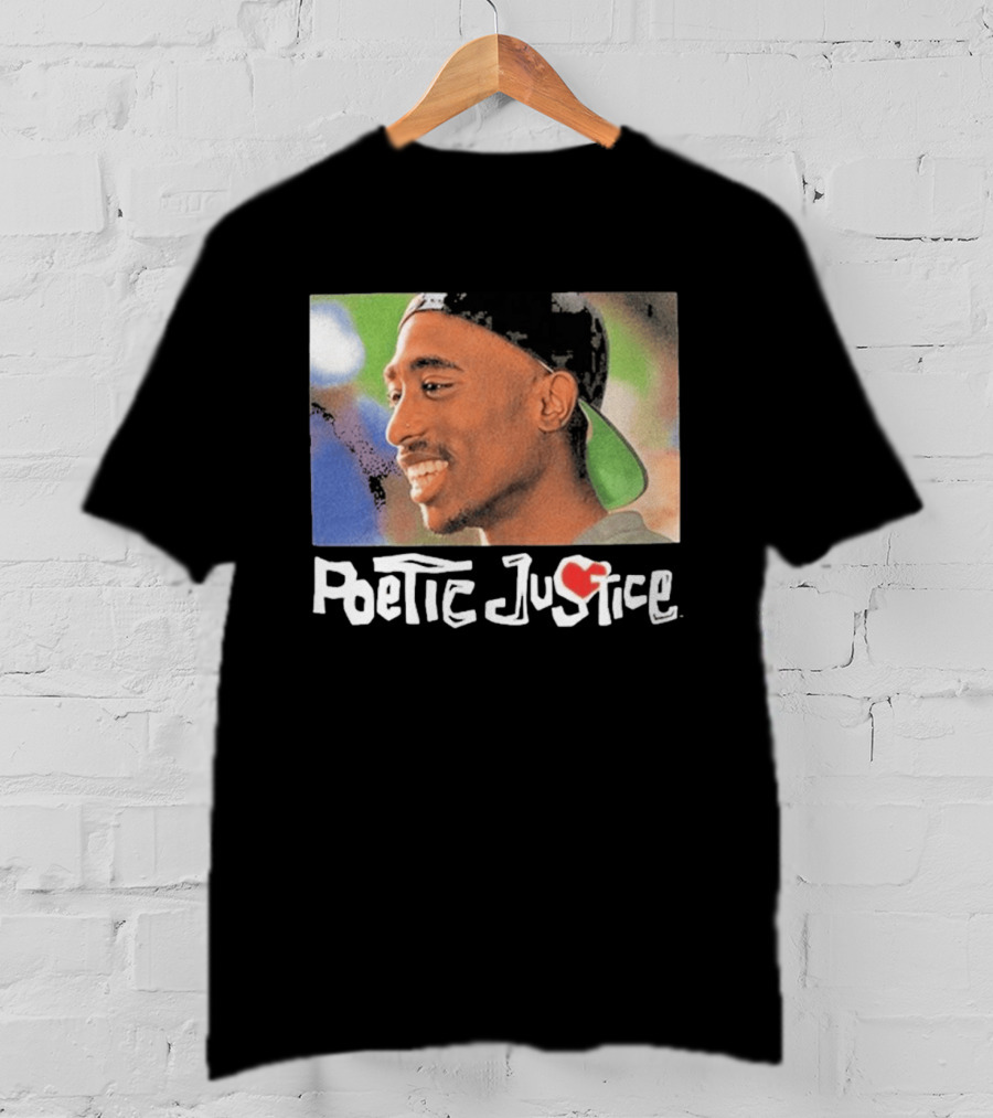 Tupac Poetic Justice Smiling Cap Backwards T-Shirt