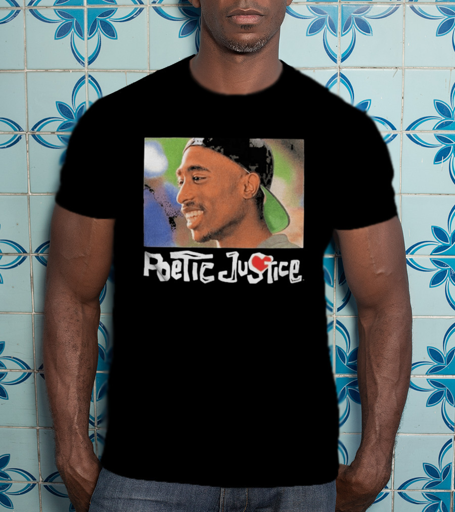 Tupac Poetic Justice Smiling Cap Backwards T-Shirt