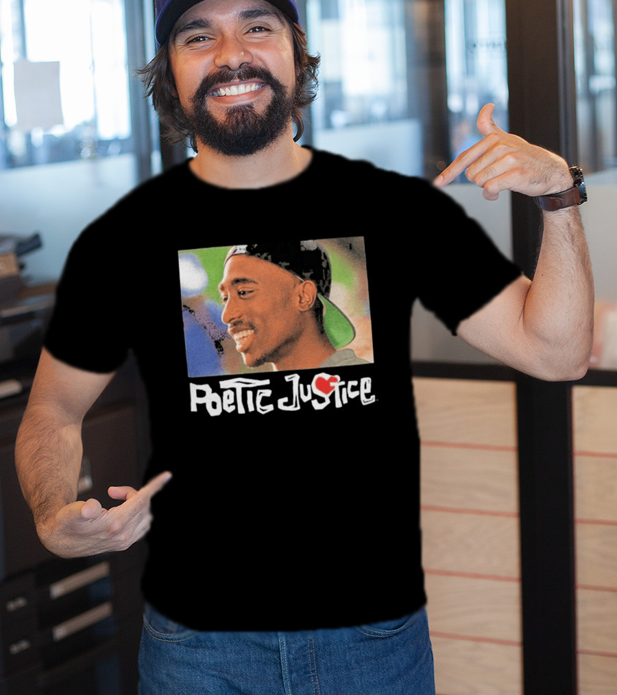 Tupac Poetic Justice Smiling Cap Backwards T-Shirt