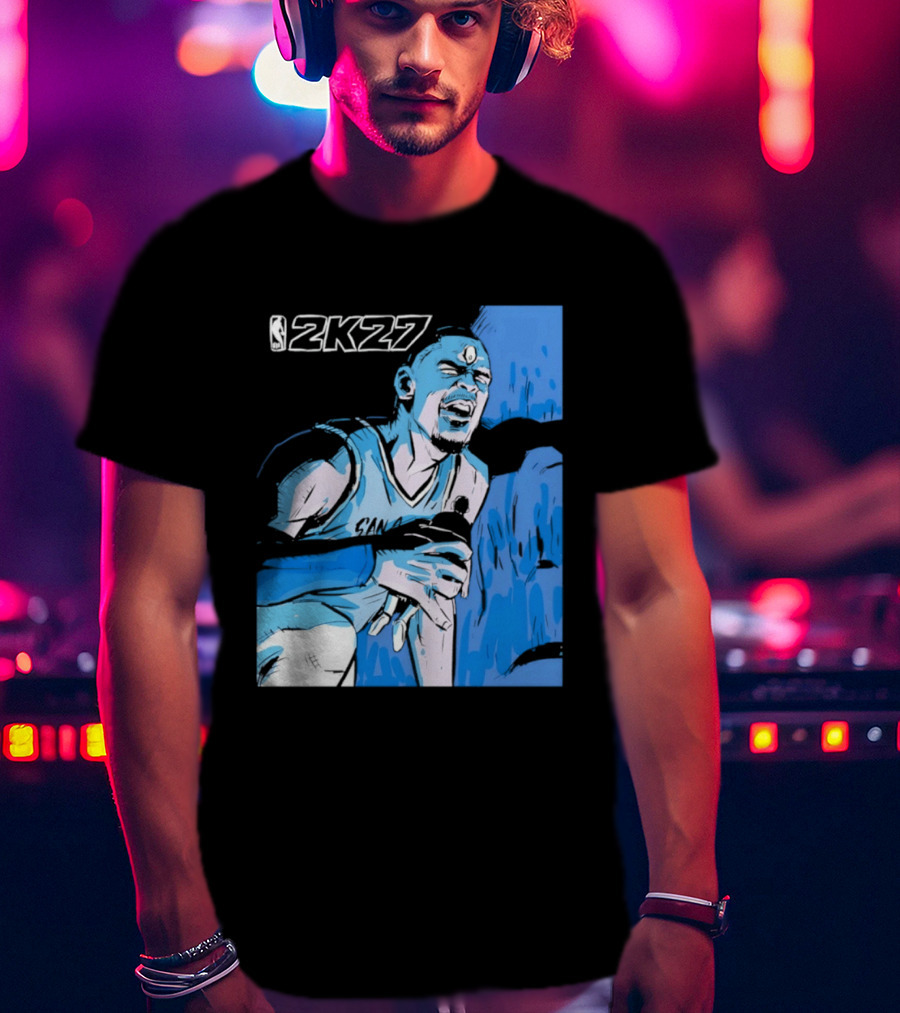 Victor Wembanyama NBA 2K27 Basketball Game Cover T-Shirt