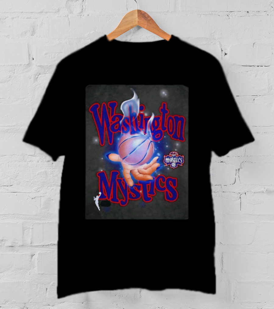 Washington Mystics WNBA Flaming Basketball Team Spirit T-Shirt