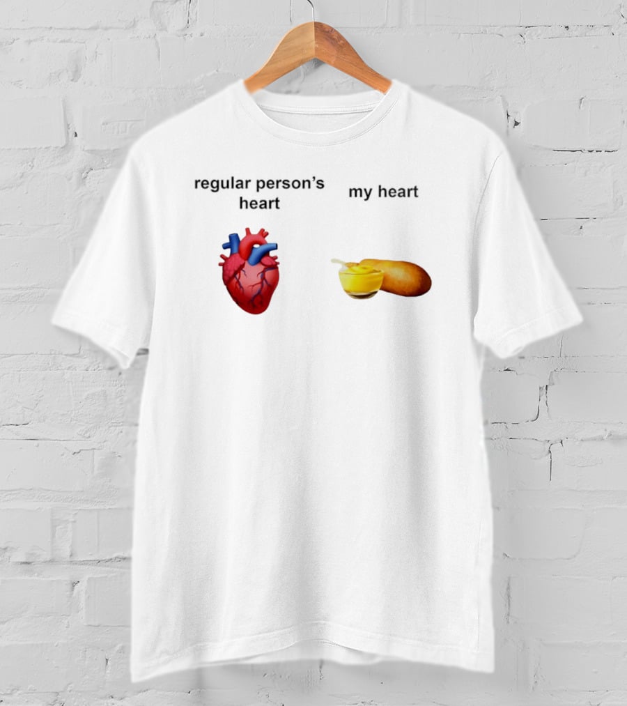 Regular Person's Heart My Heart Corn Dog Mustard T-Shirt