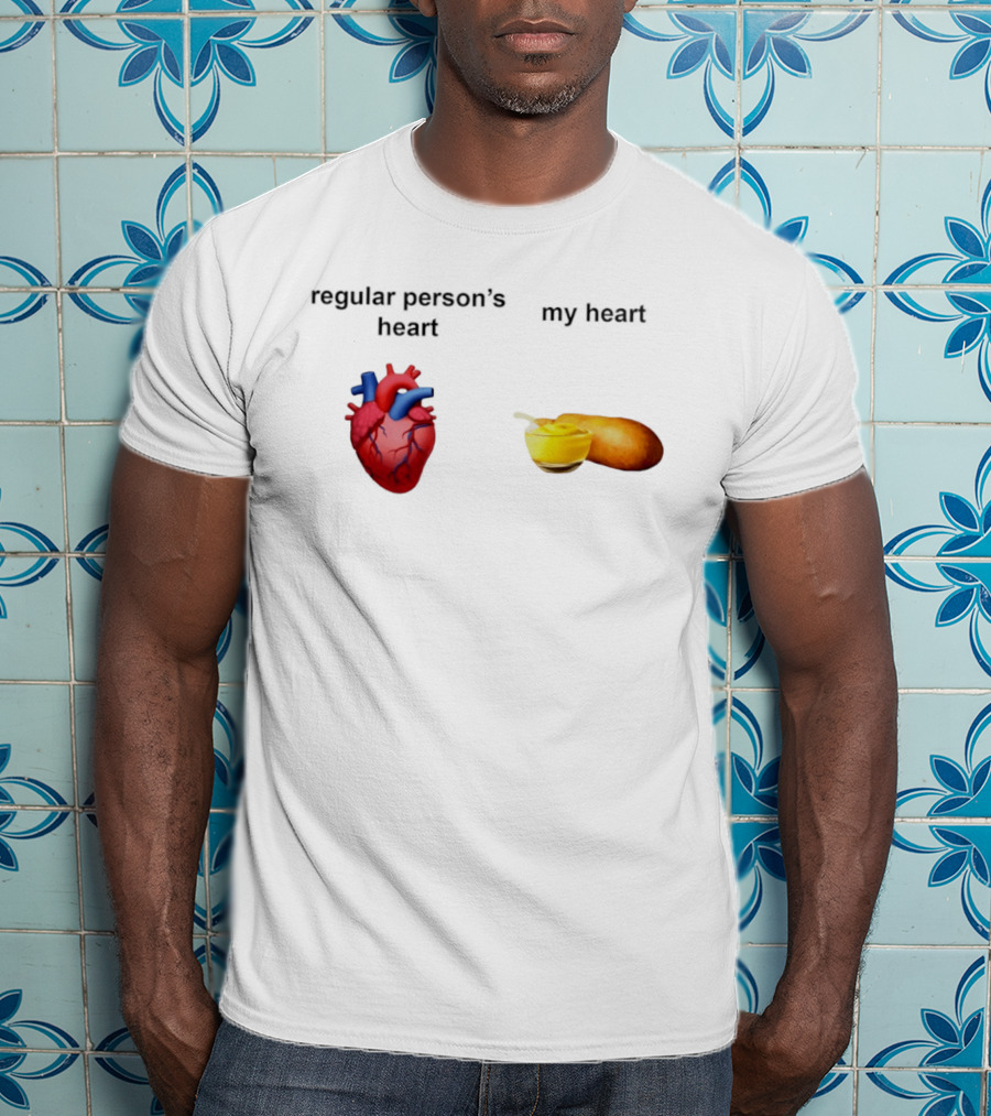 Regular Person's Heart My Heart Corn Dog Mustard T-Shirt