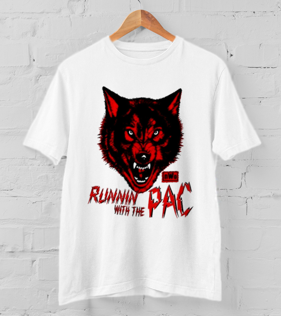 Runnin With The Pac Wolf NWo New World Order 2 Sided T-Shirt