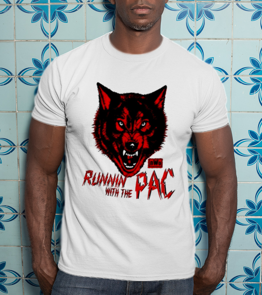 Runnin With The Pac Wolf NWo New World Order 2 Sided T-Shirt