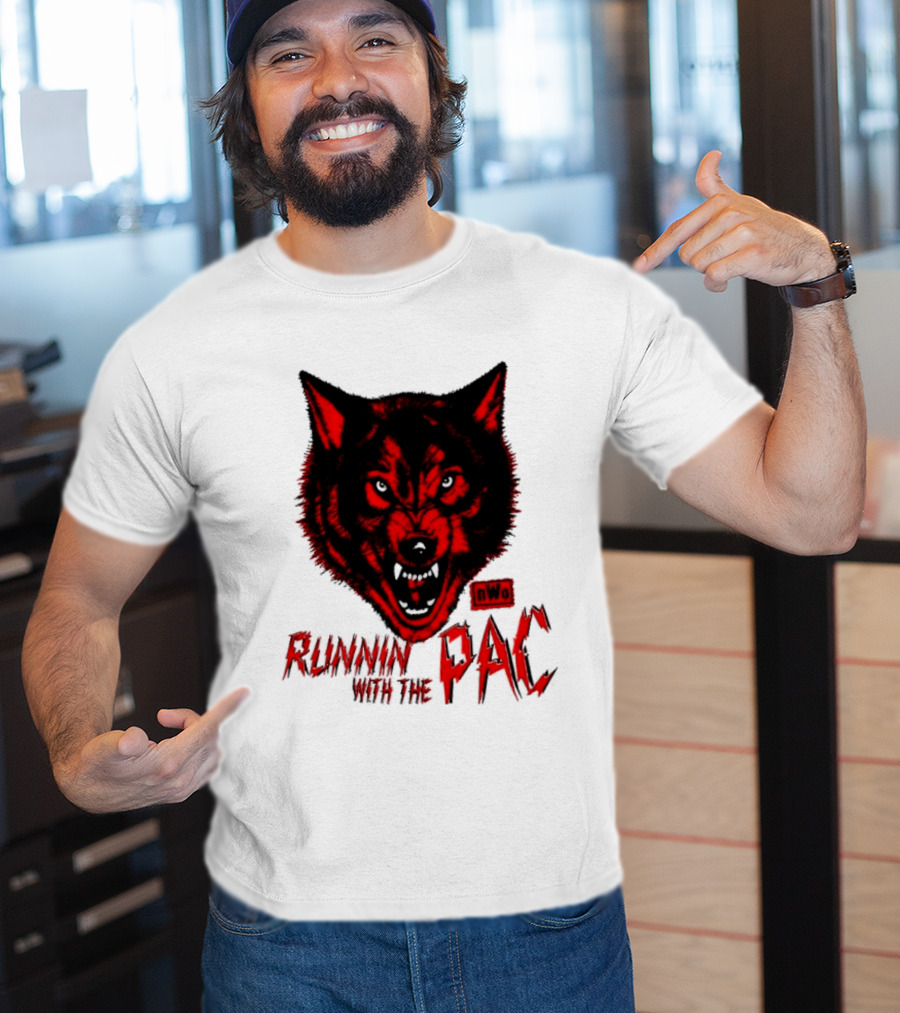 Runnin With The Pac Wolf NWo New World Order 2 Sided T-Shirt