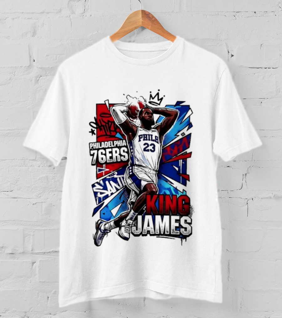 Philadelphia 76ers King James LeBron 2026 NBA Basketball T-Shirt