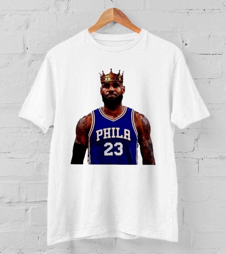 Lebron James 23 Phila Basketball King With Crown T-Shirt