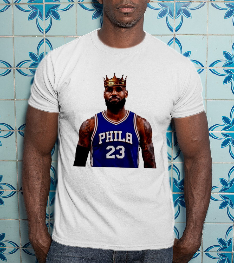 Lebron James 23 Phila Basketball King With Crown T-Shirt