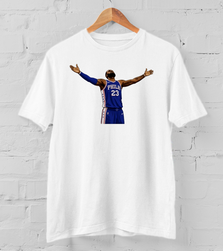 LeBron James Philadelphia 76ers Number 23 NBA Celebration Moment T-Shirt