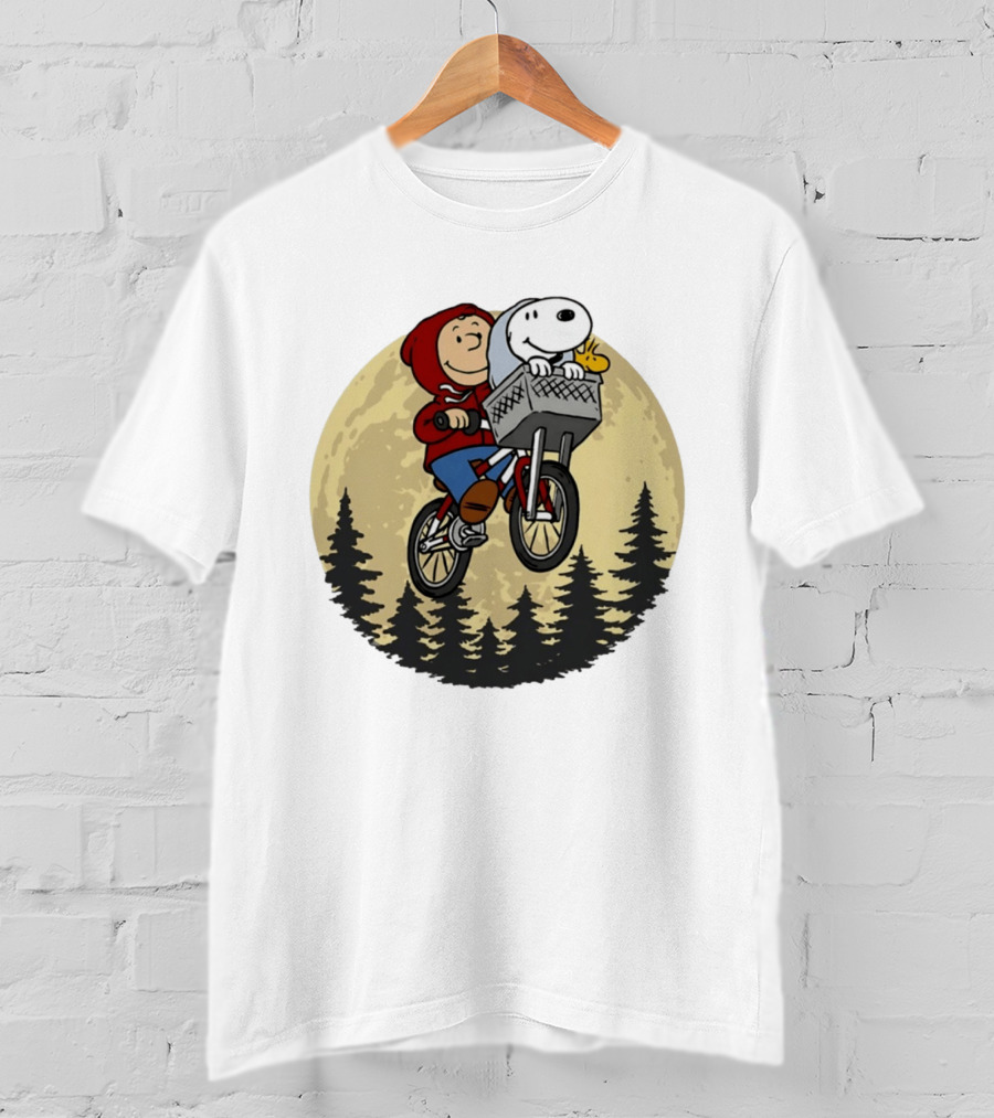 Moon Ride Snoopy And Charlie Brown Bicycle Adventure T-Shirt