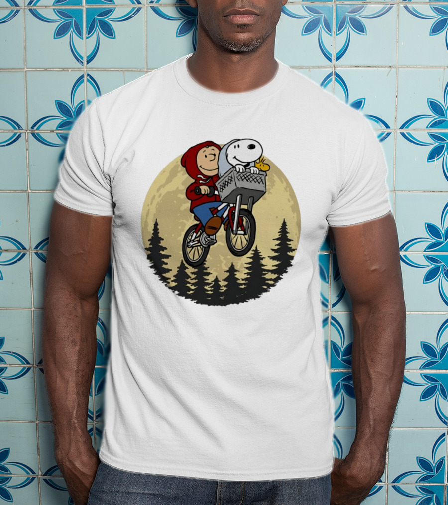 Moon Ride Snoopy And Charlie Brown Bicycle Adventure T-Shirt