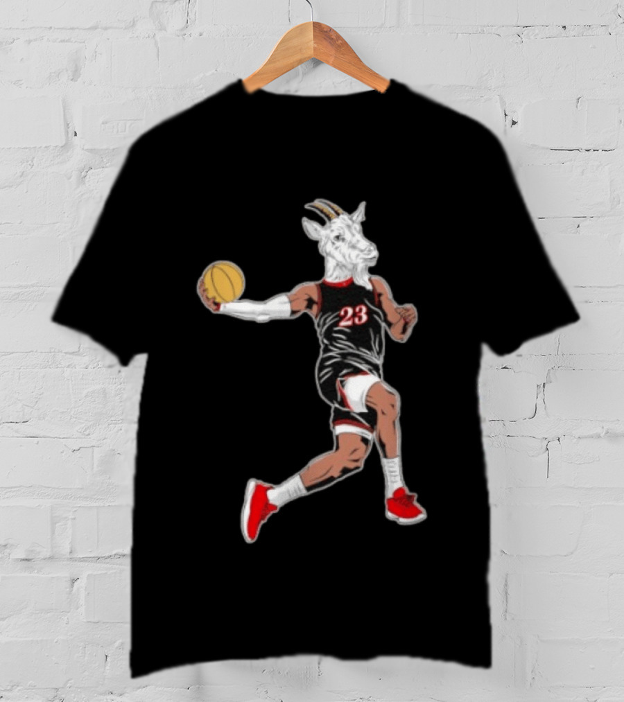 Goat Basketball Player Number 23 Greatest Of All Time Dunking Action T-Shirt