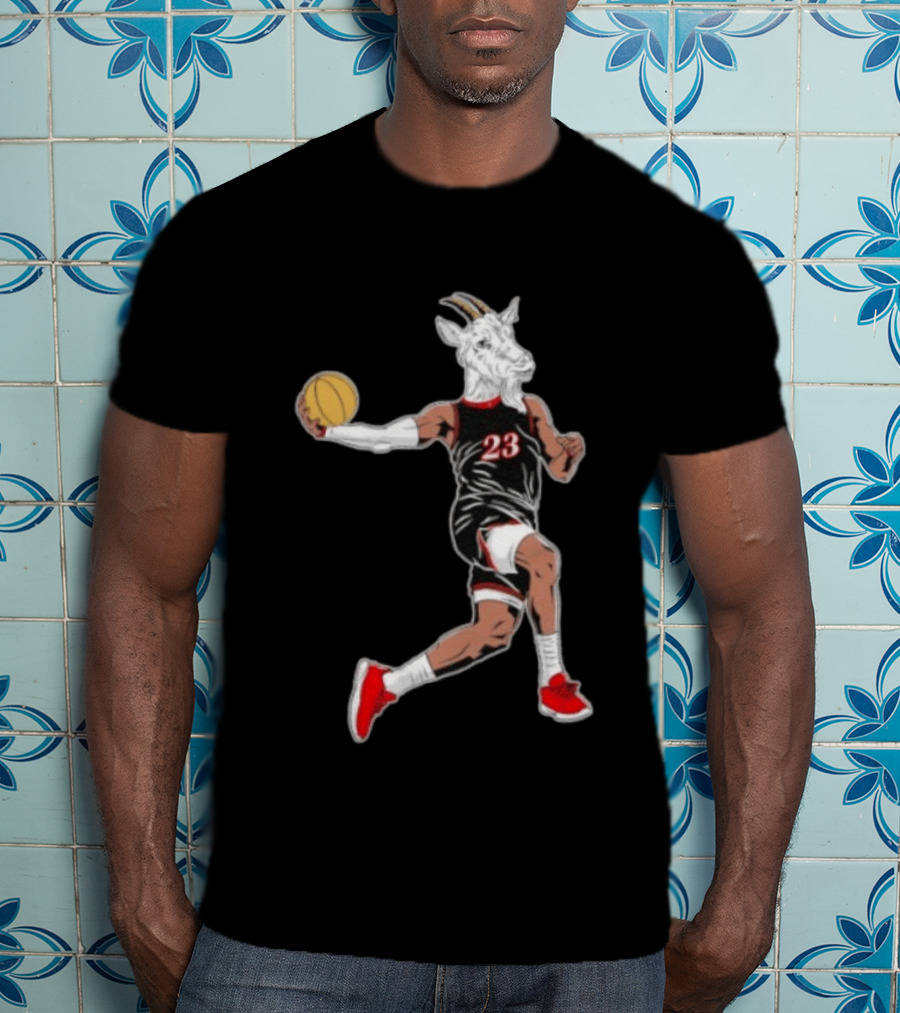 Goat Basketball Player Number 23 Greatest Of All Time Dunking Action T-Shirt