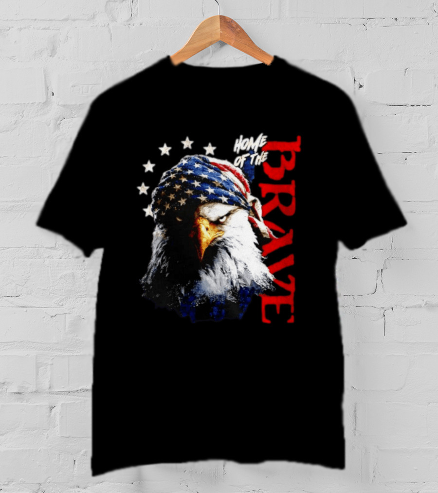 American Eagle Bandana Home Of The Brave Stars T-Shirt