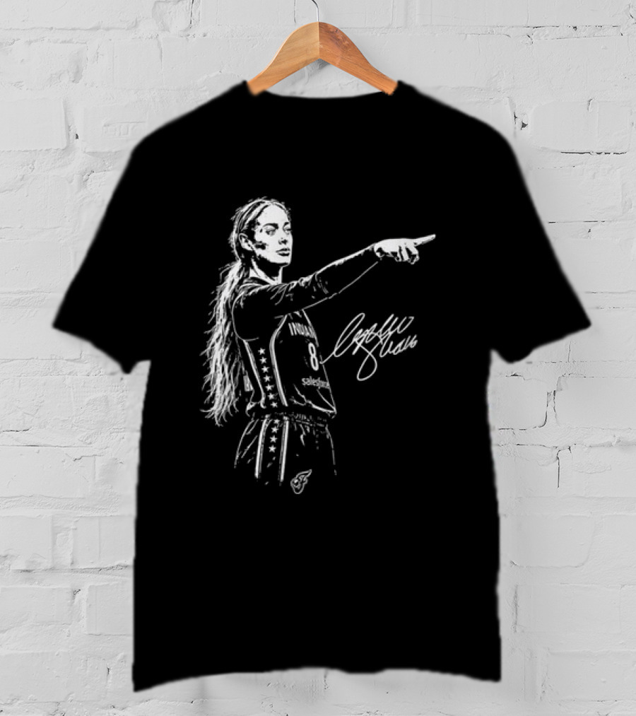 Sophie Cunningham Pointing Gesture Basketball Player Sketch T-Shirt