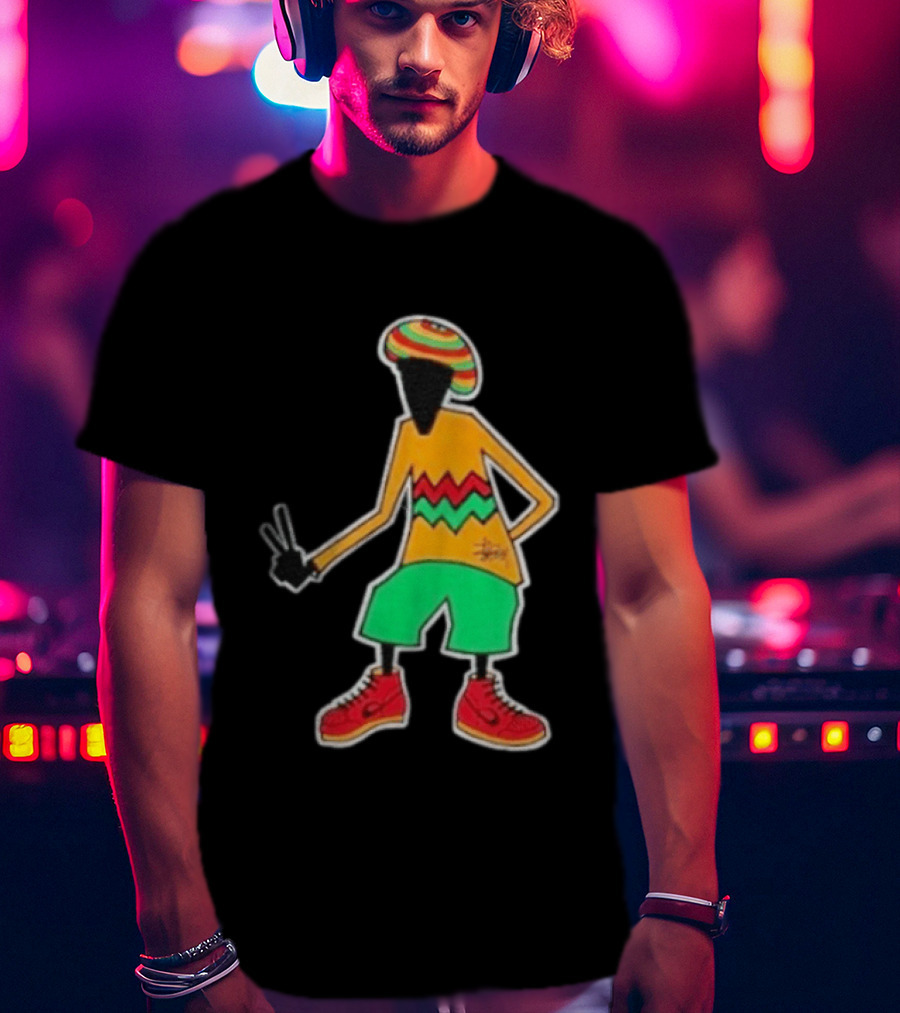Stussy Rasta Man Peace Sign Reggae Streetwear Jamaica Style Fashion T-Shirt