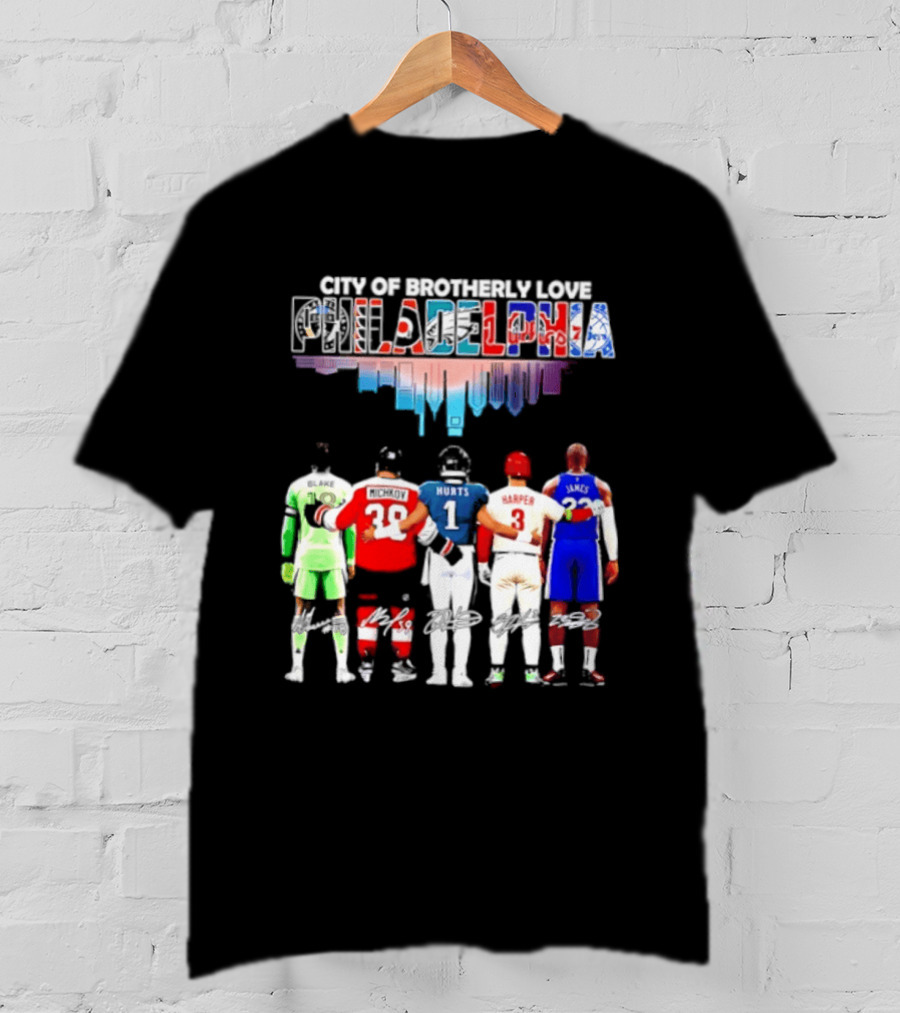 City Of Brotherly Love Philadelphia Skyline James Harper Hurts Blake Michkov T-Shirt