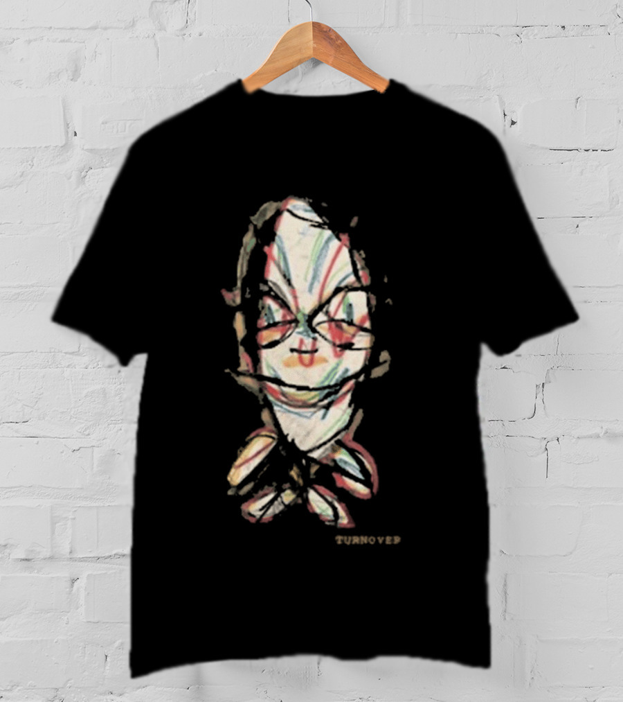 Turnover Store Bug Distorted Face Sketch T-Shirt