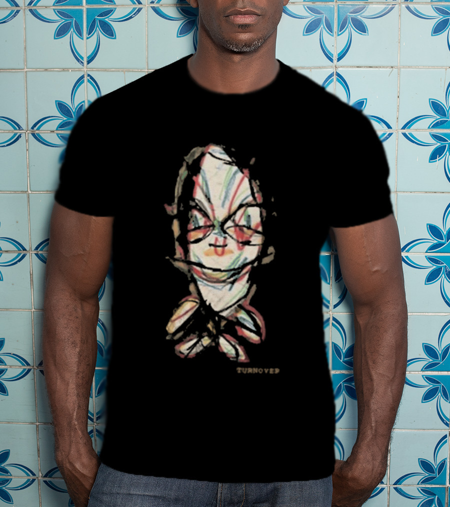 Turnover Store Bug Distorted Face Sketch T-Shirt