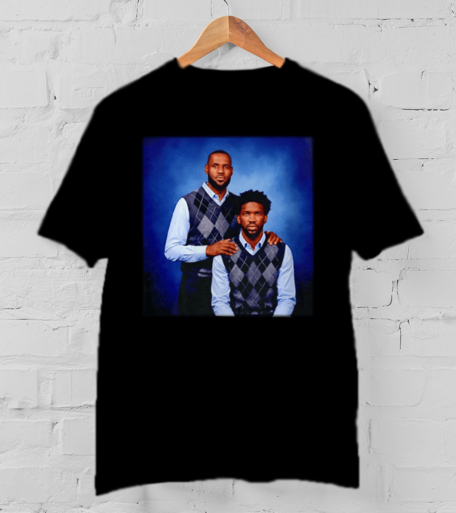 Lebron James Joel Embiid Philadelphia 76ers In Matching Argyle Sweaters T-Shirt