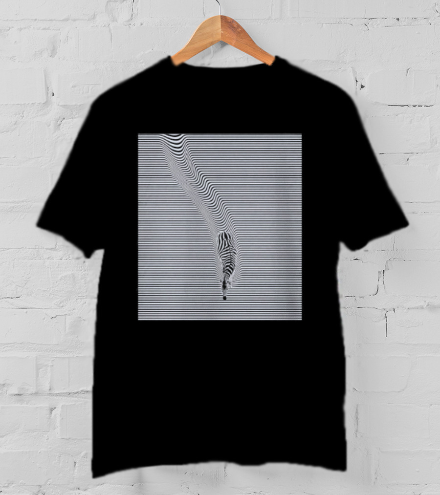 Zebra Optical Illusion Striped Black And White T-Shirt