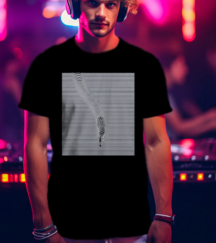 Zebra Optical Illusion Striped Black And White T-Shirt