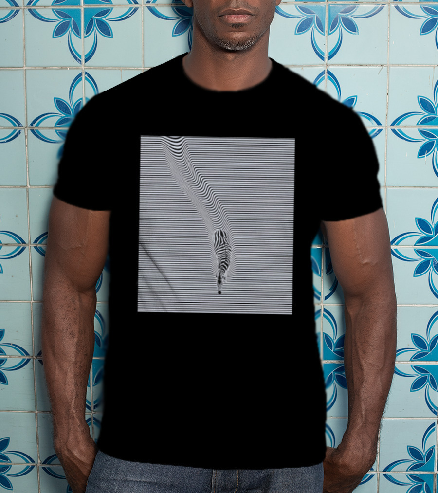 Zebra Optical Illusion Striped Black And White T-Shirt
