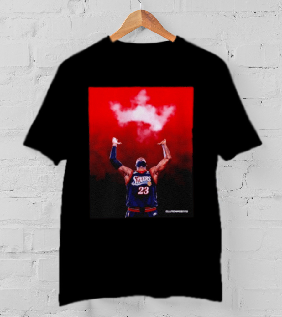 LeBron James Philadelphia 76ers No 23 ClutchPoints King Celebration T-Shirt