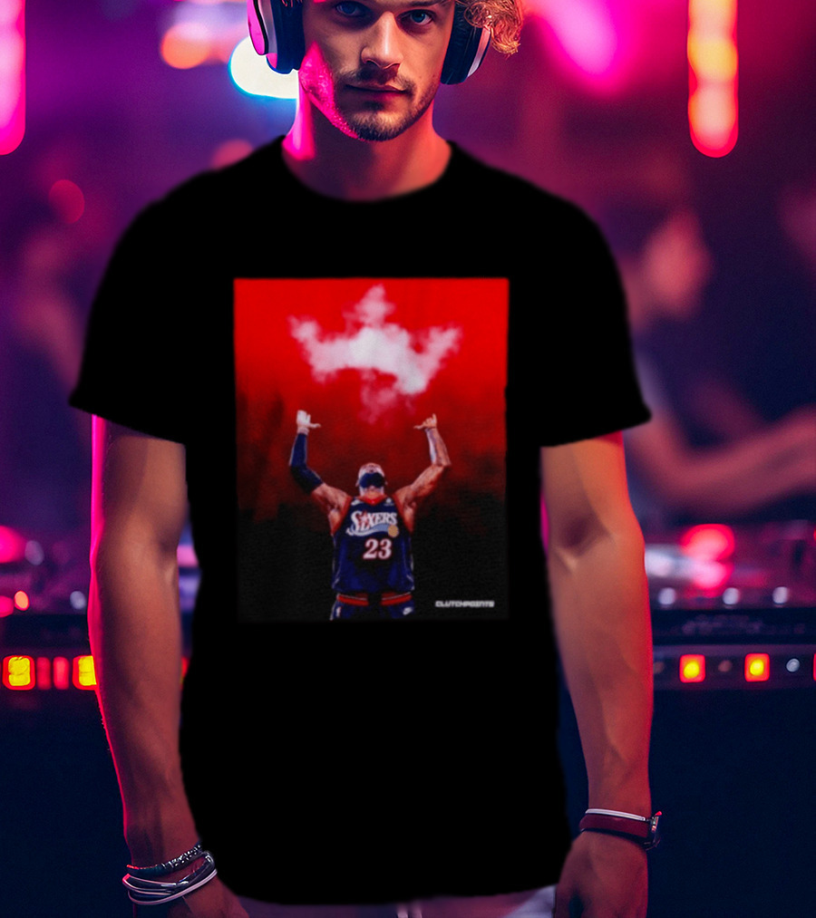 LeBron James Philadelphia 76ers No 23 ClutchPoints King Celebration T-Shirt