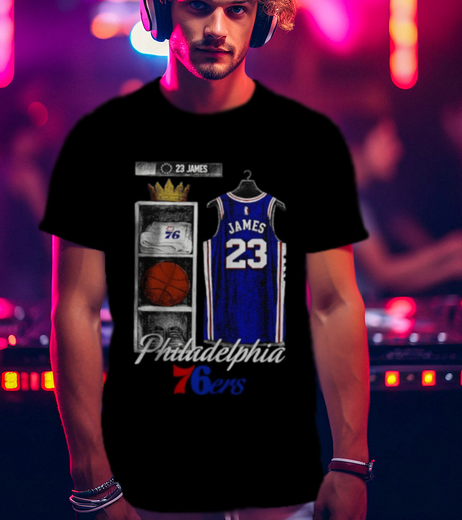 LeBron James 23 Jersey Philadelphia 76ers Locker Room T-Shirt