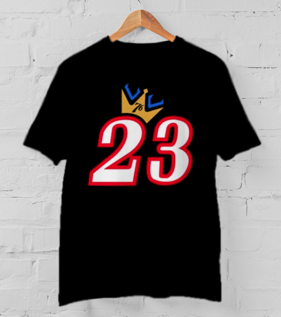 LeBron James 23 King Crown Philadelphia 76ers T-Shirt
