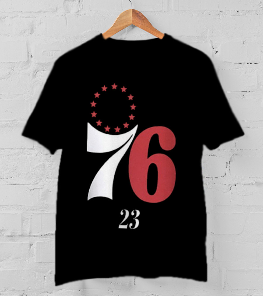 LeBron James Philadelphia 76ers Red In The Paint 23 Number 76 Stars T-Shirt