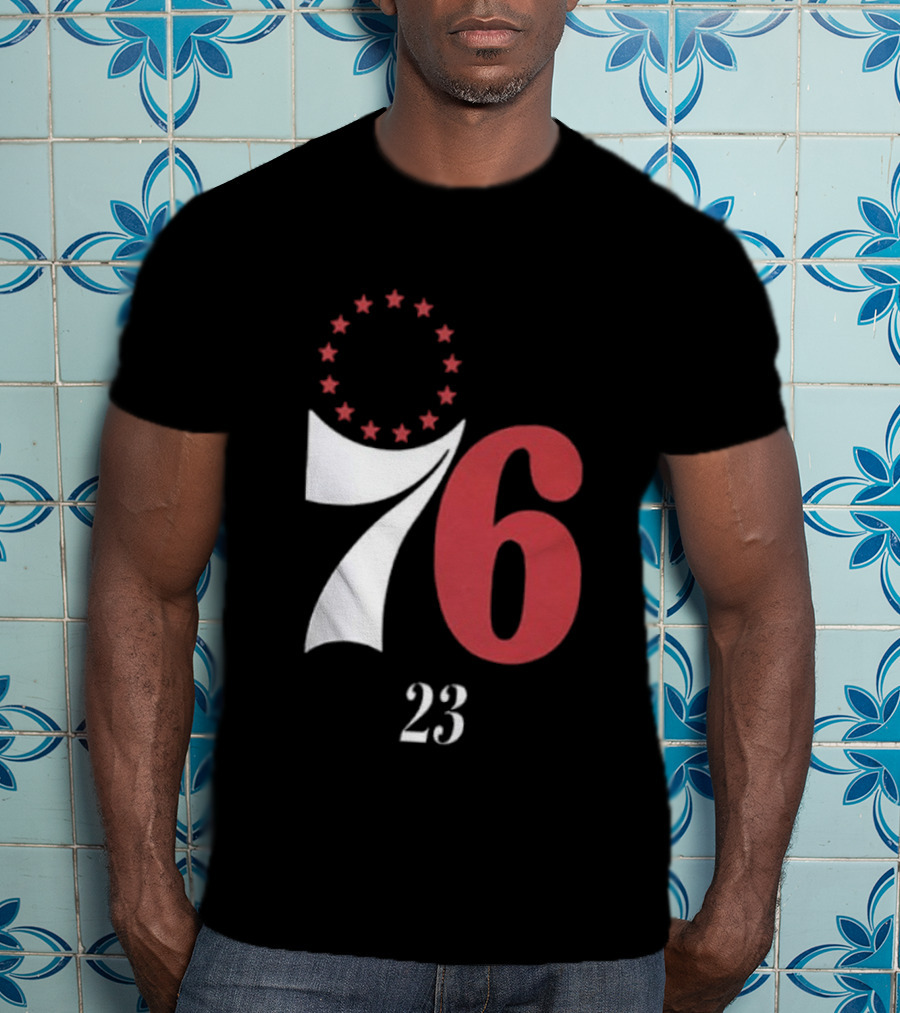 LeBron James Philadelphia 76ers Red In The Paint 23 Number 76 Stars T-Shirt