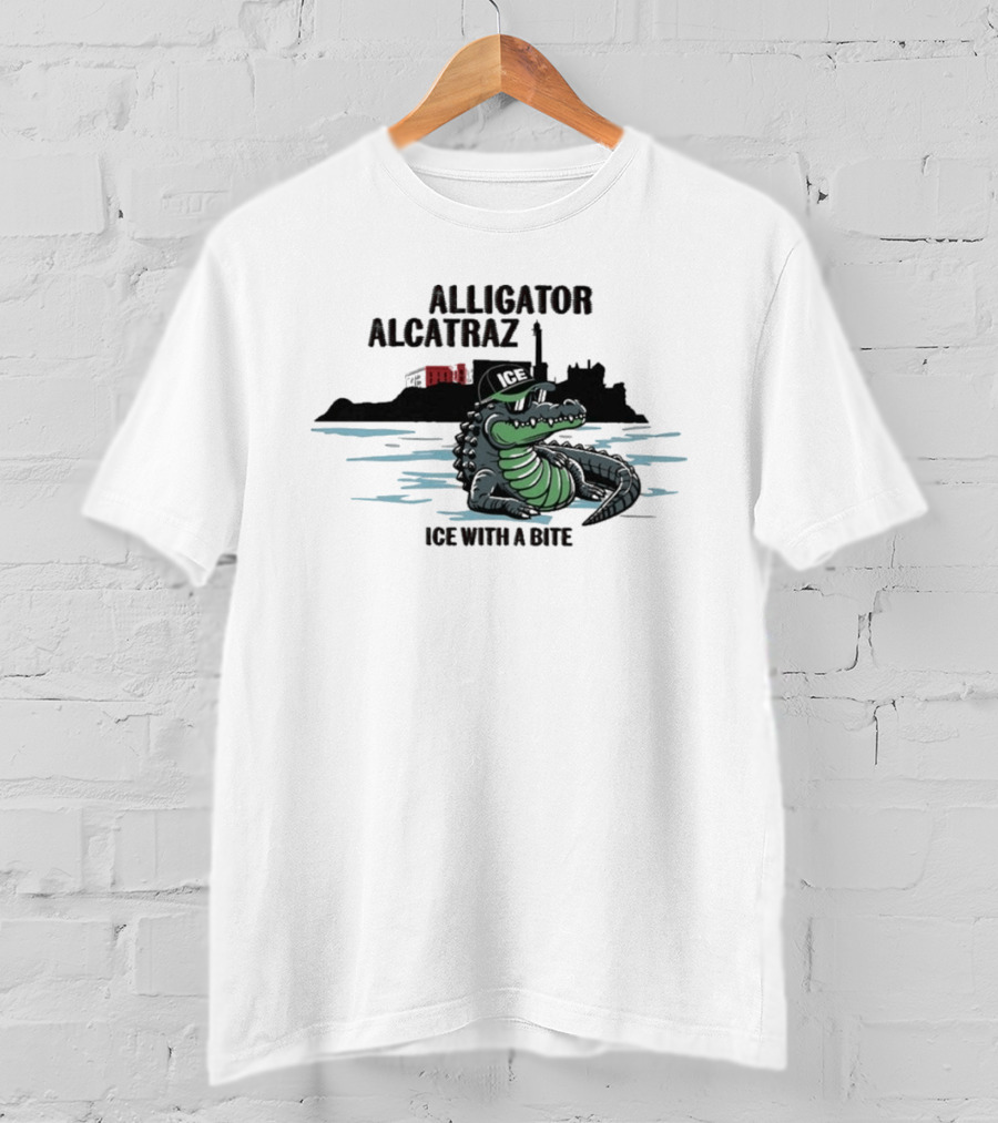 Alligator Alcatraz Ice With A Bite Chilling Reptile At San Francisco Bay T-Shirt