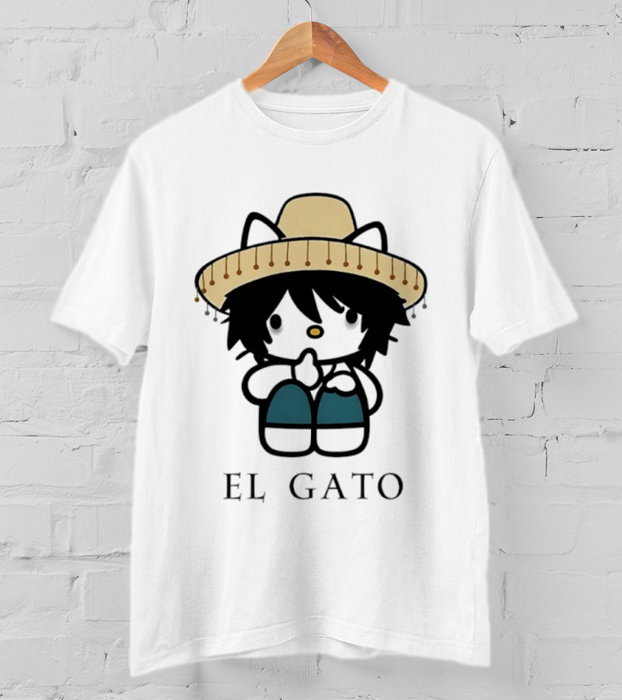 El Gato Hello Kitty L Lawliet Crossover With Sombrero T-Shirt