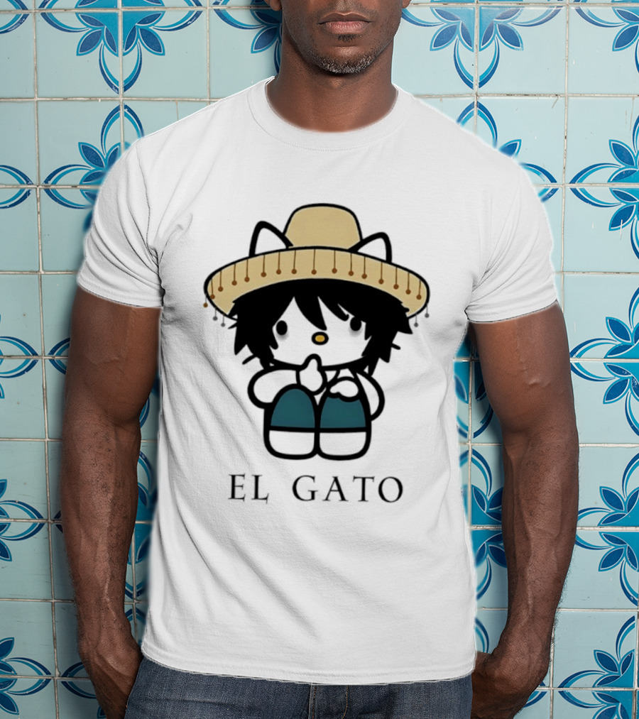 El Gato Hello Kitty L Lawliet Crossover With Sombrero T-Shirt
