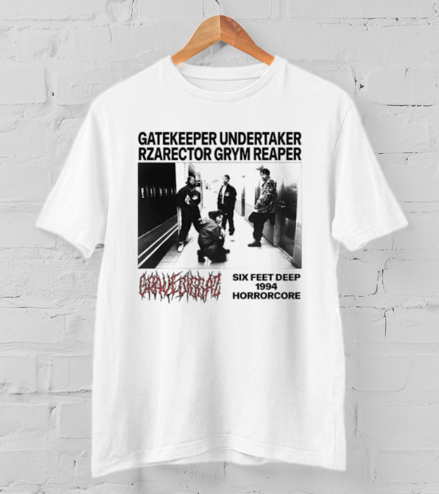 Gravediggaz Six Feet Deep 1994 Gatekeeper Undertaker Rzarector Grym Reaper Horrorcore T-Shirt